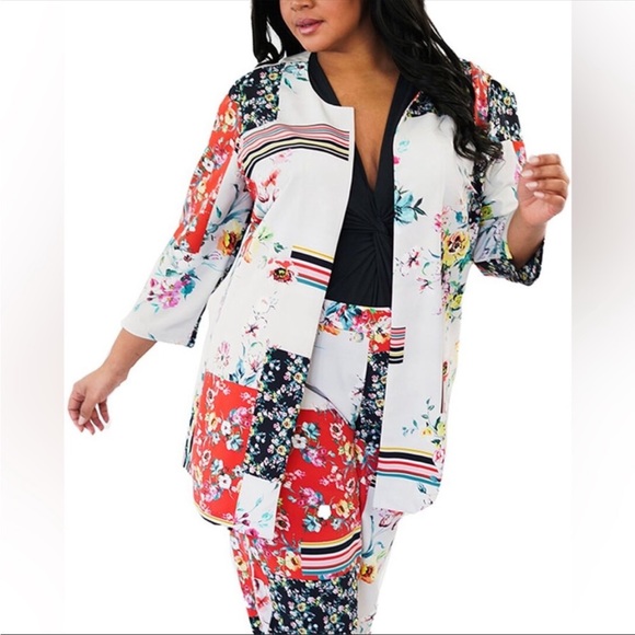 Pants - Matching patchwork pant set plus size